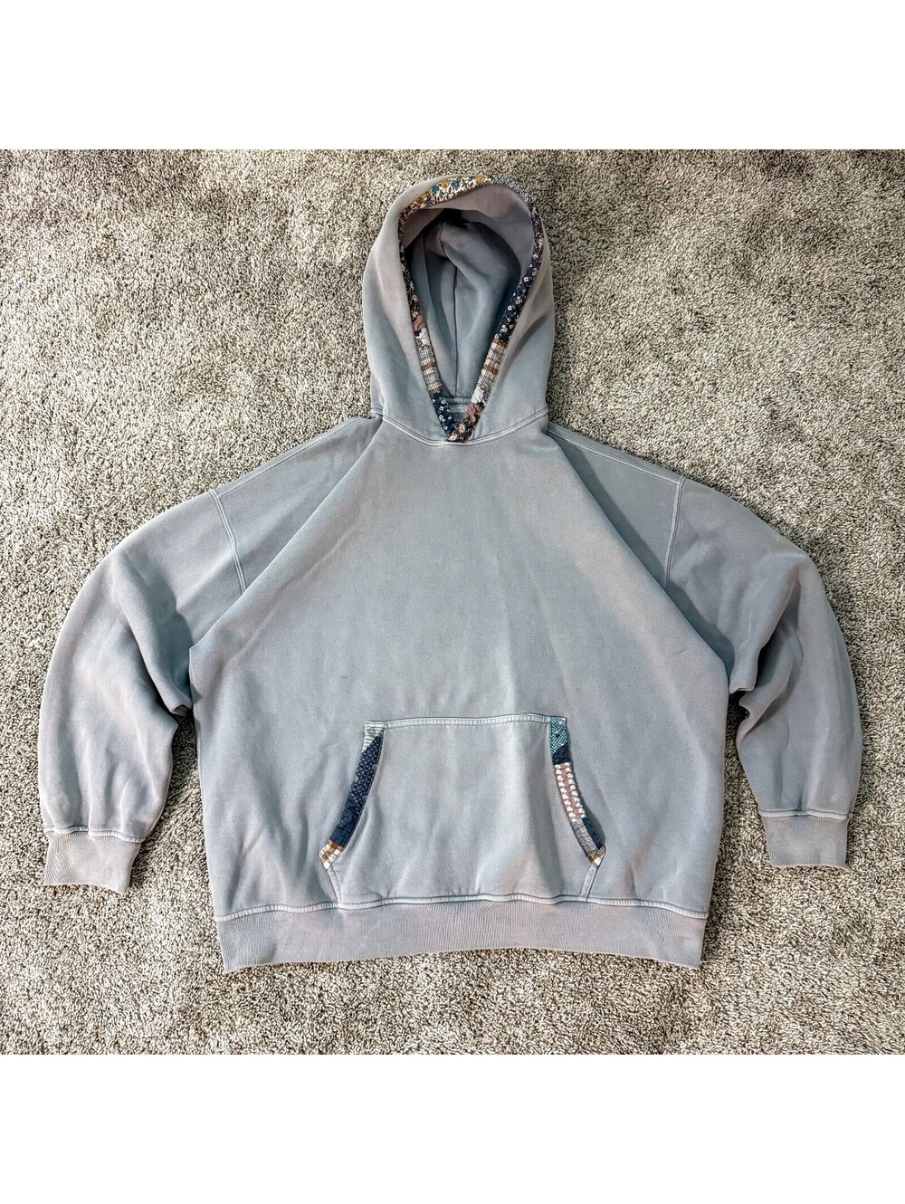 Abercrombie & Fitch Soft A&F Essentials Patchwork Hoodie Gray Men's XL